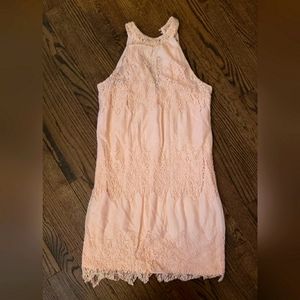 Soft pink lace dress